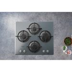 Hotpoint-HAGD-61S-SL-Argento-Da-incasso-60-cm-Gas-4-Fornello-i-