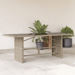 vidaXL Tavolo da Giardino Piano in Vetro Grigio 190x80x74cm Polyrattan