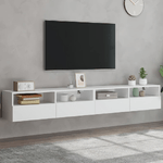 vidaXL Mobili TV a Parete 2pz Bianchi 100x30x30 cm Legno ingegnerizzato