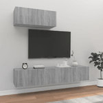 vidaXL Set Mobili Porta TV 3 pz Grigio Sonoma in Legno ingegnerizzato