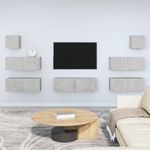 vidaXL Set di Mobili Porta TV 7 pz Grigio Cemento in Legno ingegnerizzato