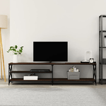 vidaXL Mobile TV Rovere Marrone 200x40x50cm Legno ingegnerizzato Metallo