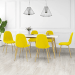 vidaXL Sedie da Pranzo 6 pz Giallo Senape in Velluto