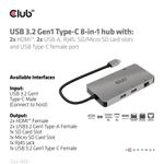 CLUB3D-CSV-1593-hub-di-interfaccia-USB-3.2-Gen-1--3.1-Gen-1--Type-C-16200-Mbit-s-Metallico