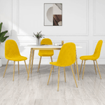 vidaXL Sedie da Pranzo 4 pz Giallo Senape in Velluto