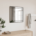 vidaXL Specchio da Parete Nero 60x60 cm Quadrato in Ferro