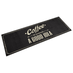 vidaXL Tappeto da Cucina Lavabile Testo Caffè 60x180 cm in Velluto