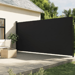 vidaXL Tenda da Sole Laterale Retrattile Nera 200x600 cm