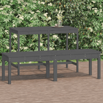 vidaXL Panca Giardino 2 Posti Grigia 159,5x44x45cm Legno Massello Pino