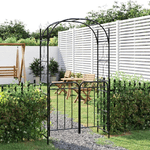 vidaXL Arco da Giardino con Cancello Nero 108x45x235 cm Acciaio