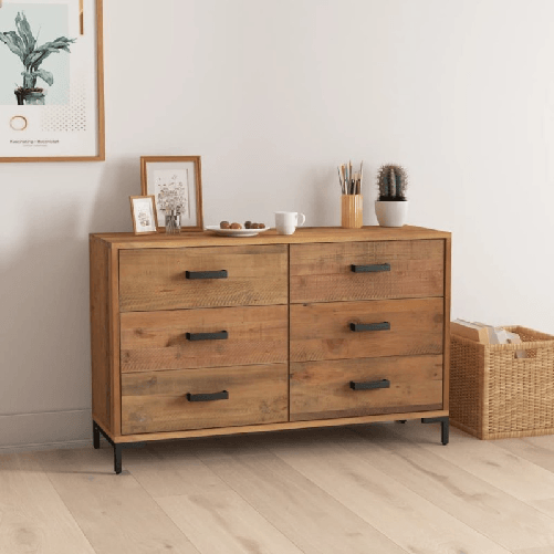 Credenza Marrone 110x35x70 cm Legno Massello di Pino Riciclato