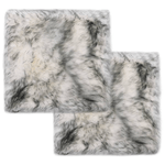 vidaXL Cuscini Sedie 2pz Melange Grigio Scuro 40x40cm Pelle di Montone