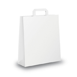 Mainetti Bags Shopper - maniglia piattina - 22 x 10 x 29 cm - carta kraft - bianco - Mainetti Bags - conf. 350 pezzi