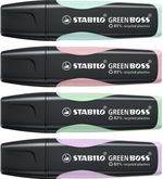 STABILO-GREEN-BOSS-evidenziatore-4-pz-Punta-smussata-Verde-Menta-Rosa-Viola