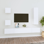 vidaXL Set di Mobili Porta TV 5 pz Bianco in Legno ingegnerizzato