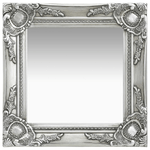 vidaXL Specchio da Parete Stile Barocco 40x40 cm Argento