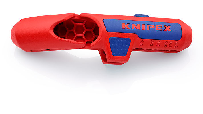 Knipex-ErgoStrip-pinza-spellacavi-Blu-Rosso