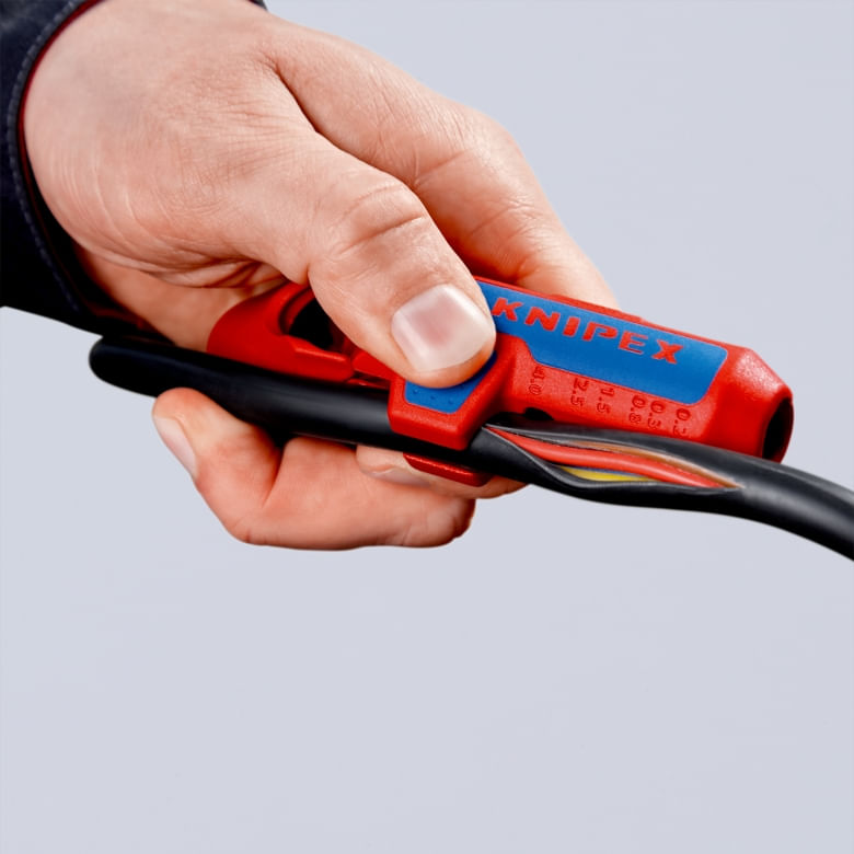 Knipex-ErgoStrip-pinza-spellacavi-Blu-Rosso