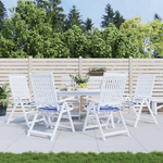 vidaXL Cuscini Sedia Giardino 6pz Righe Bianche Blu 50x50x3 cm Tessuto