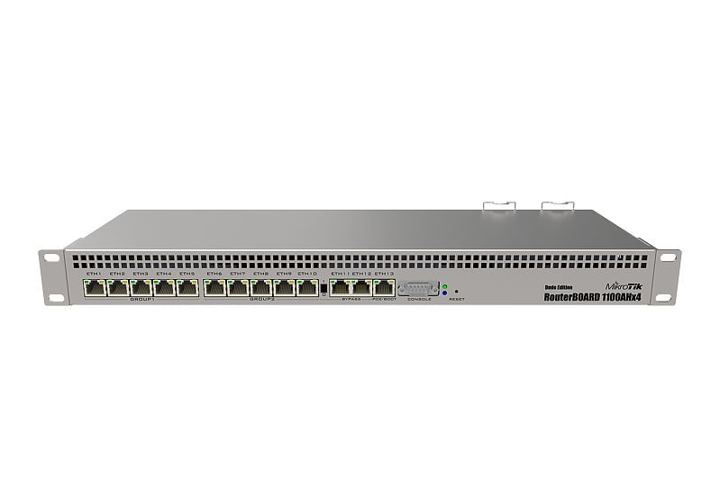 MikroTik RB1100AHx4 Dude Edition | Router | 13x RJ45 1000 Mbps, 1x microSD, 2x SATA, 2x M.2, disco da 60 GB incluso
