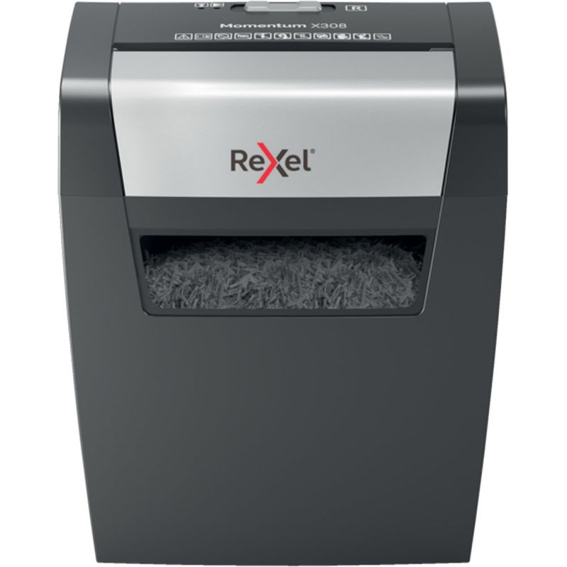 Rexel-Momentum-X308-distruggi-documenti-Taglio-a-particelle-Nero-Grigio