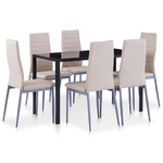 vidaXL Set da Pranzo 7 pz Cappuccino