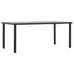 Tavolo da Pranzo Nero e Grigio Cemento 180x90x75 cm in MDF