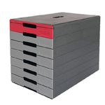 DURABLE Cassettiera Idealbox Pro 7 - 7 cassetti - 36,5 x 32,2 x 25 cm - rosso - Durable