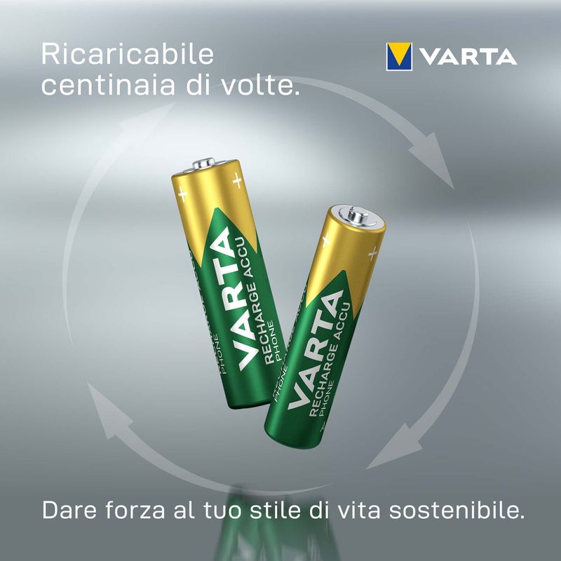 Varta-Recharge-Accu-Phone-AAA-800-mAh-Blister-da-2--Batteria-NiMH-Accu-Micro-ricaricabile-