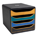 EXACOMPTA Cassettiera Big Box NeoDeco - 4 cassetti - 34,7 x 27,8 x 26,7 cm - multicolore - Exacompta