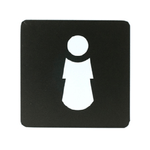 STILCASA Pittogramma adesivo - toilette donna - 16 x 16 cm - PVC - nero/bianco - Stilcasa