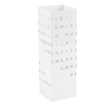 King Collection Portaombrelli - 15,5 x 15,5 x 49 cm - metallo verniciato - fantasia lettere - bianco - King collection