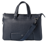 IN TEMPO Borsa espandibile Gate Trended - con manici - 41 x 30 x 7 cm - ecopelle - blu - InTempo