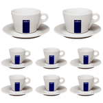 Set 6 tazzine caffe' espresso lavazza e 2 tazze cappuccino lavazza con piattini