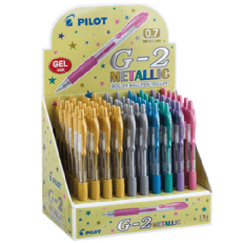 PILOT Display 60pz roller gel scatto G-2 0,7mm colori assortiti metallic Pilot
