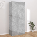 vidaXL Armadio Grigio Cemento 90x52x200 cm in Truciolato