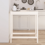 vidaXL Tavolo da Bar Bianco 100x50x110 cm in Legno Massello di Pino