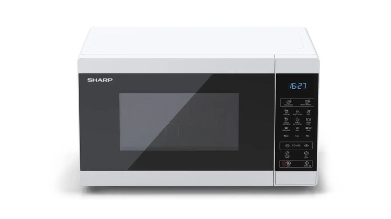 Sharp-YC-MG02E-W-forno-a-microonde-Superficie-piana-20-L-800-W-Blu-Bianco