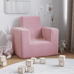 vidaXL Divano per Bambini Rosa in Morbido Peluche