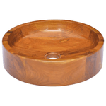 vidaXL Lavabo in Legno Massello di Teak Φ40x10 cm