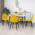 vidaXL Sedie da Pranzo 4 pz Giallo Senape in Velluto