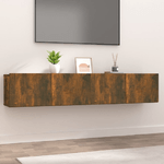 vidaXL Mobili Porta TV 2 pz Rovere Fumo 80x30x30 in Legno ingegnerizzato