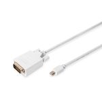 Digitus ASSMANN Electronic AK-340305-030-W cavo e adattatore video 3 m mini DisplayPort DVI-D Bianco