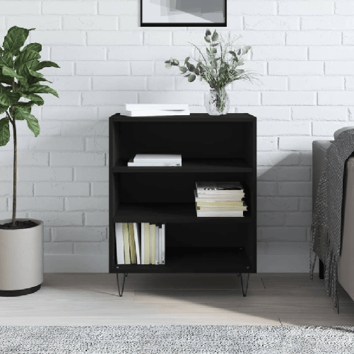 vidaXL Credenza Nera 57x35x70 cm in Legno Multistrato