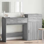 vidaXL Set da Toeletta 3 pz Grigio Sonoma in Legno Multistrato