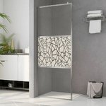 vidaXL Parete per Doccia Walk-in in Vetro ESG Design Pietra 115x195 cm