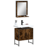 vidaXL Set Mobili da Bagno 2 pz Rovere Fumo in Legno Multistrato