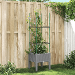 vidaXL Fioriera da Giardino e Graticcio Grigio Chiaro 40x40x142,5cm PP