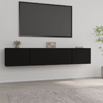 vidaXL Mobili Porta TV 2 pz Neri 80x30x30 cm in Legno ingegnerizzato