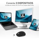 SUBBLIM RATON OPTICO DUAL COMFORT ERGO DUAL BATERIA NEGRO mouse Universale Mano destra Bluetooth + USB Type